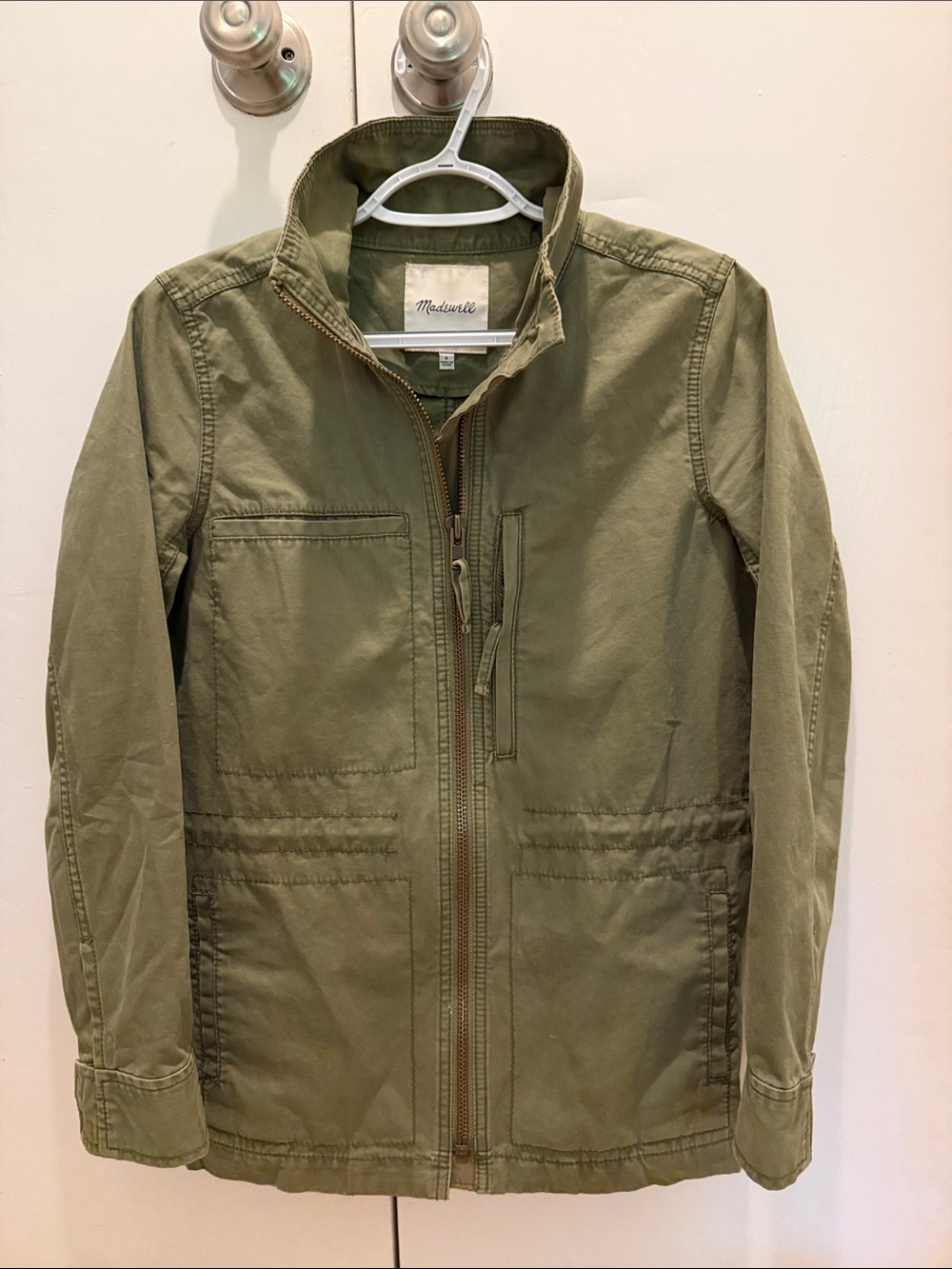 Madewell Olive Green Military Field Zip Jacket